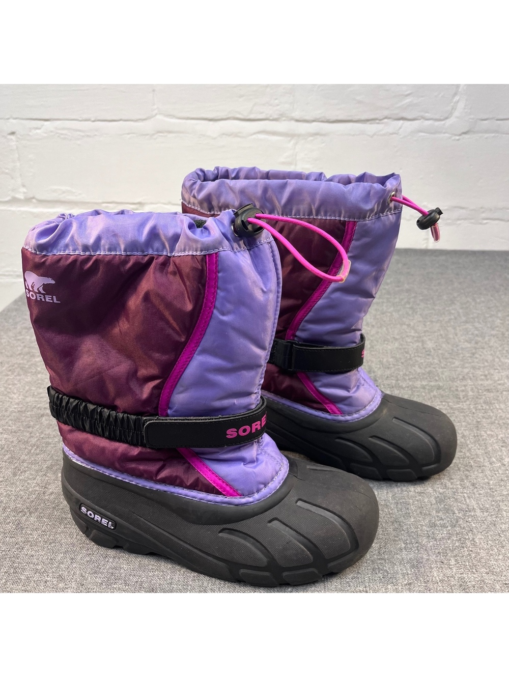 Sorel Women/Girls Flurry Insulated Waterproof Snow Outdoor Boots Purple Sz 6, 38